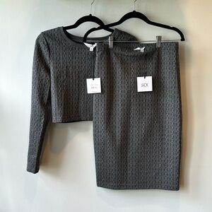 Jack by BB Dakota Crop Top + Midi Skirt Set - S